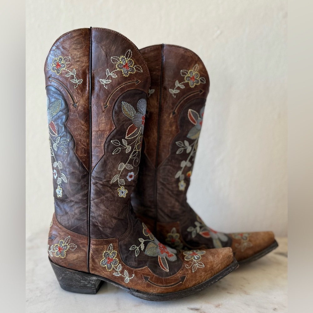 Old Gringo Bonnie Floral Motif Boots, Size 8